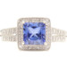 1.60 Ct Simulated Sapphire & Round Diamond Halo 10KT White Gold Engagement Ring