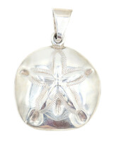 Women's Large Sterling Silver 925 Sand Dollar Beach Necklace Pendant 54.8mm 19g