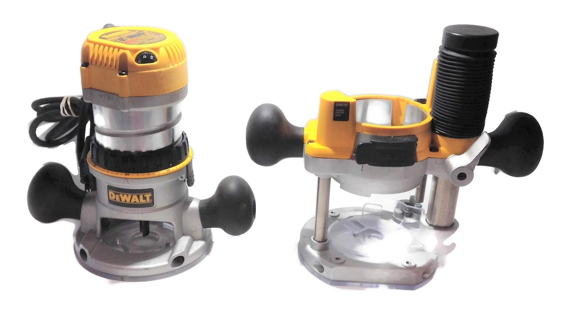Dewalt 12 DW618 Amp 2.25 HP Fixed and Plunge Base Corded Router Kit