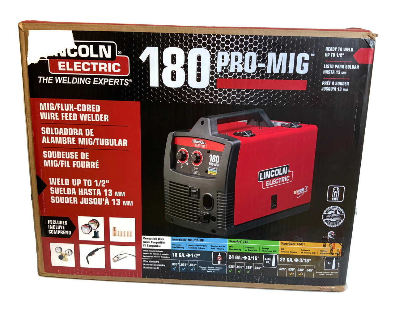Lincoln Electric 230Volt 180Amp Mig Fluxcored Wire Feed Welder USA