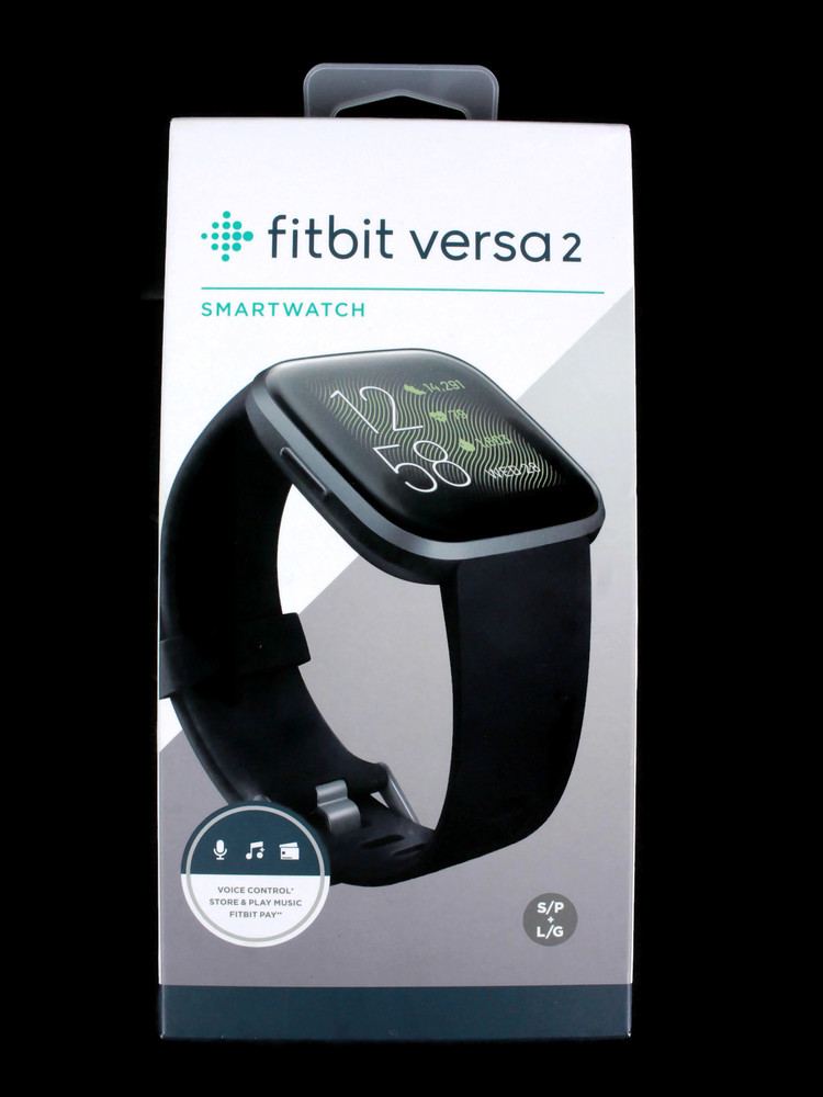 Fitbit - Versa 2 Smartwatch 40mm Aluminum - Black/Carbon with Silicone ...