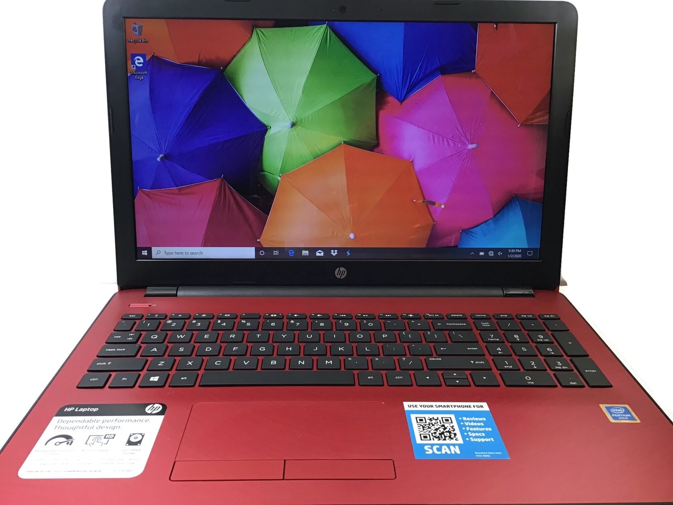 HP 15-bs144wm Laptop 15.6" HD Touchscreen Gold 4417U 2.3GHz 4GB RAM