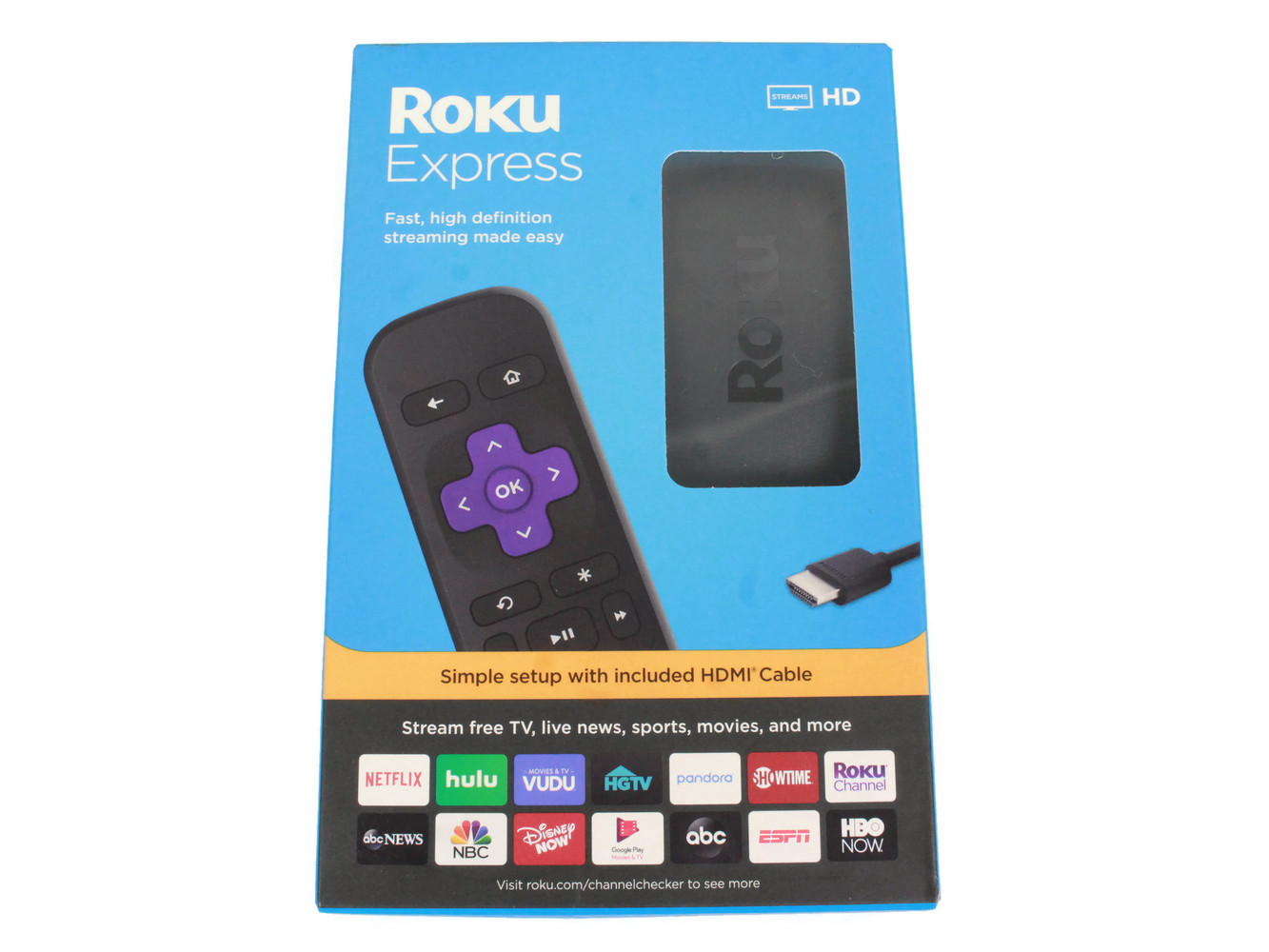 Roku Express HD Streaming Media Player Model 3930RW New USA Pawn