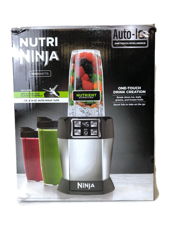 Ninja BL480 Nutri Ninja with 1000 Watt Auto-IQ Base Personal Blender ...