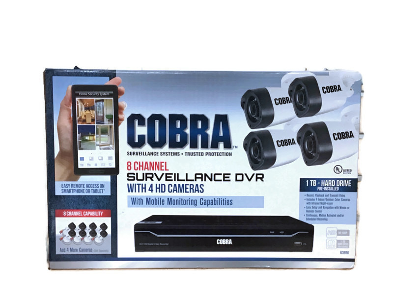 Cobra 63890 8 Channel Surveillance DVR With 4 HD Cameras USA Pawn