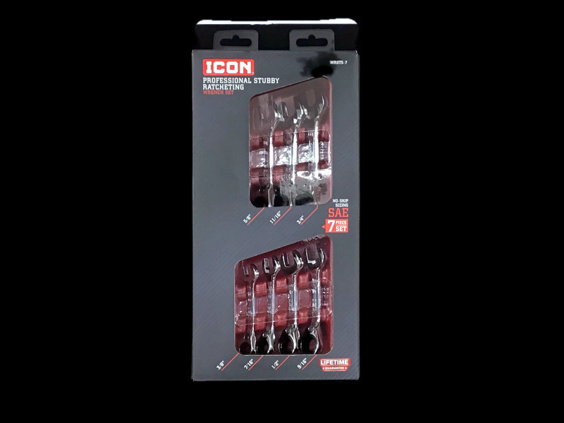Icon Professional Stubby Ratcheting Wrench Set Model WRSTS7 USA Pawn