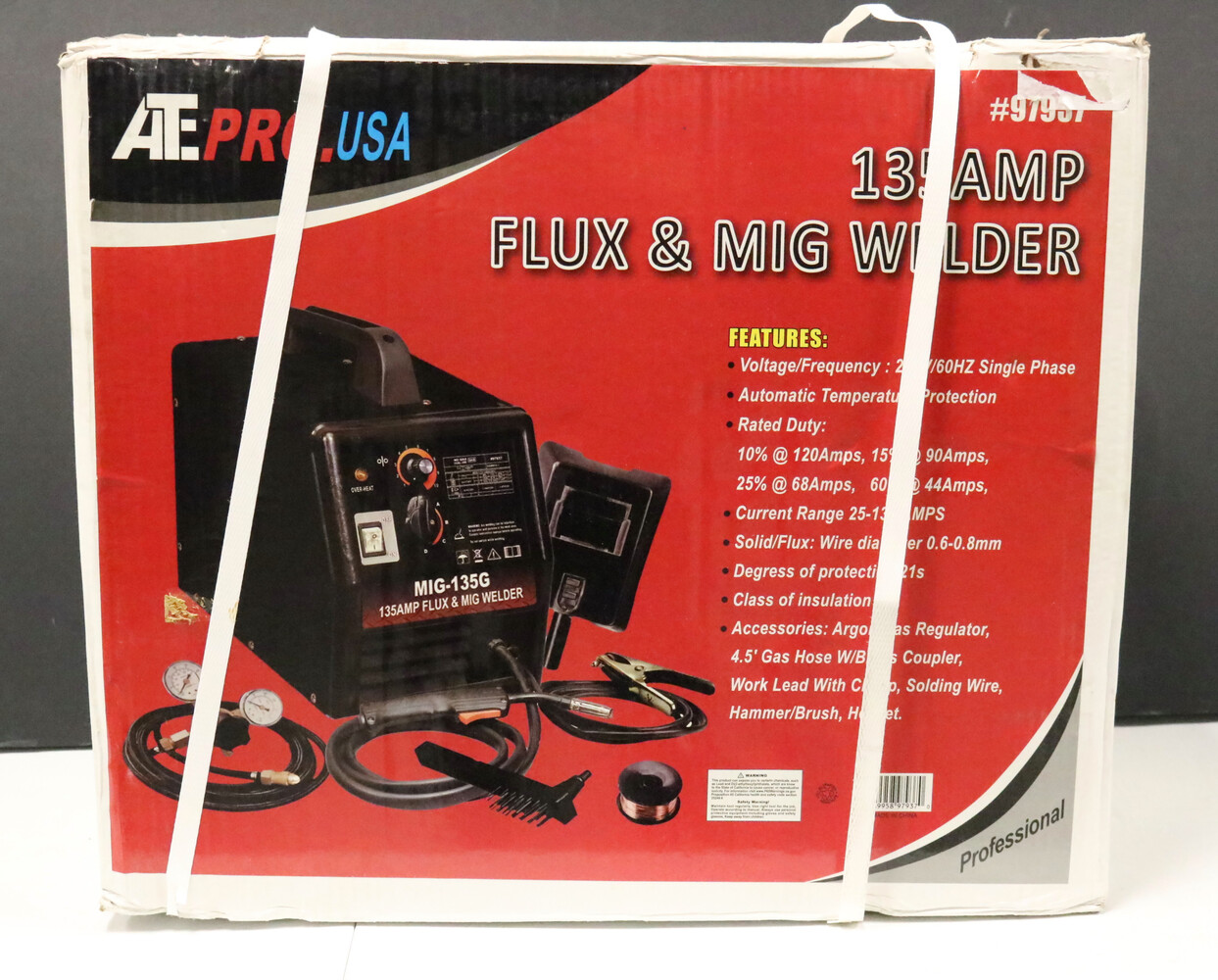 ATE Pro. USA 97937 135 Amp Flux and Mig Welder, 15.35" Length, 22.44