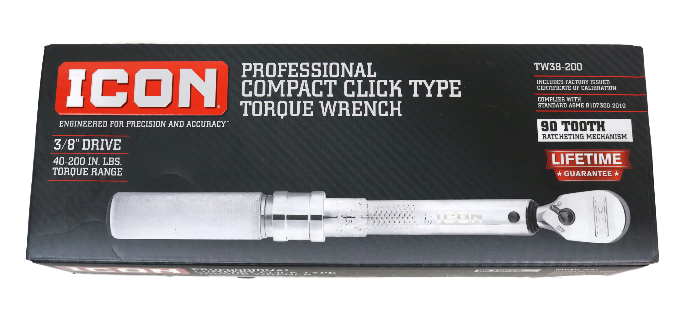 Icon 3/8" Model tw38200 Compact Click Type Torque Wrench 40200 lbs