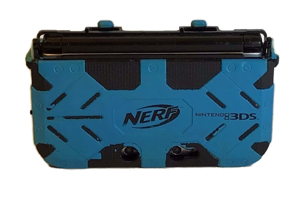 Nintendo 3d Xl Model SPR001 Handheld Gaming Console in Blue Nerf Case