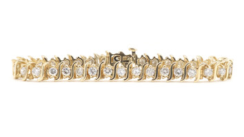 5.00 ctw Round Diamond 14KT Yellow Gold Women's Estate Tennis Bracelet 7" 21.58g