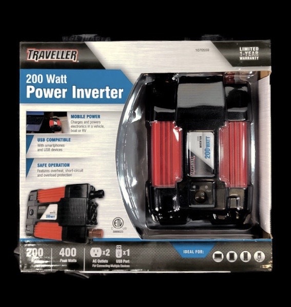 Traveller 200W Power Inverter New USA Pawn