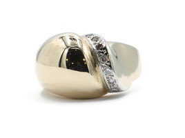  Men's Estate Dome Ring w 0.16 ctw Round Cut Diamonds in 14KT Yellow Gold Size 8