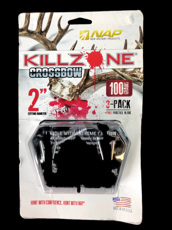 NAP Killzone Crossbow Broadhead 100 Grain 2 Inch Cutting Diameter Three