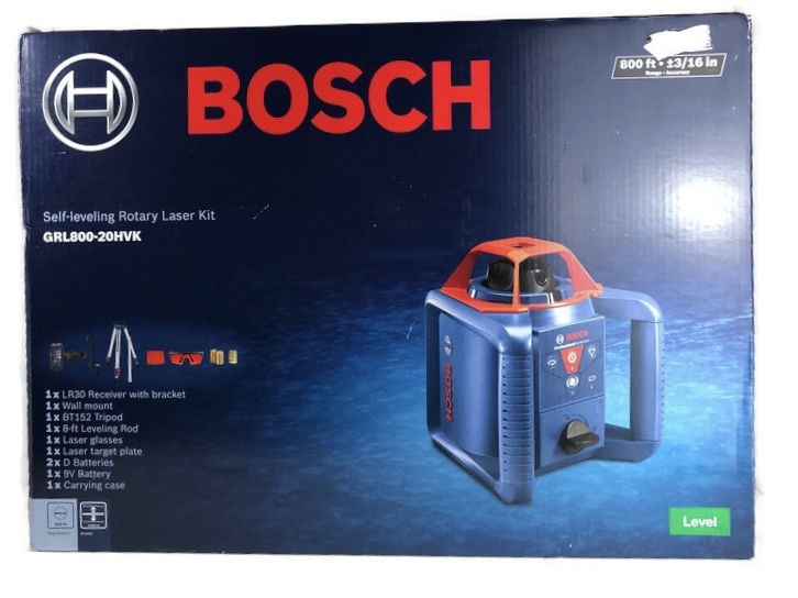 Bosch GRL80020HVK 800 ft Self Leveling Rotary Laser Level Kit with