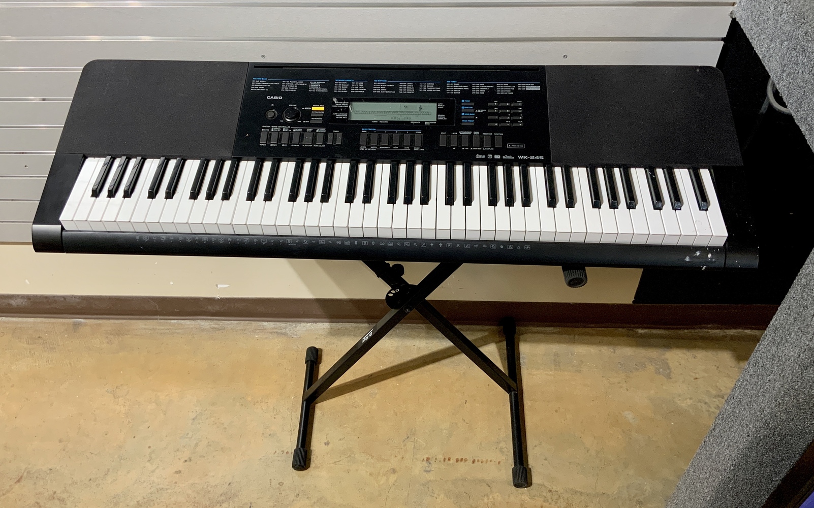 Casio Model: WK-245 76-Key Touch Sensitive Keyboard with Stand | USA Pawn