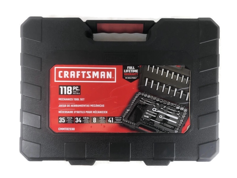 CRAFTSMAN 118-Piece Standard (SAE) and Metric Polished Chrome Mechanic ...