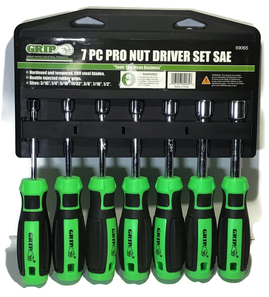 GRIP 69065 Professional Nut Driver Set (7 Piece) New USA Pawn