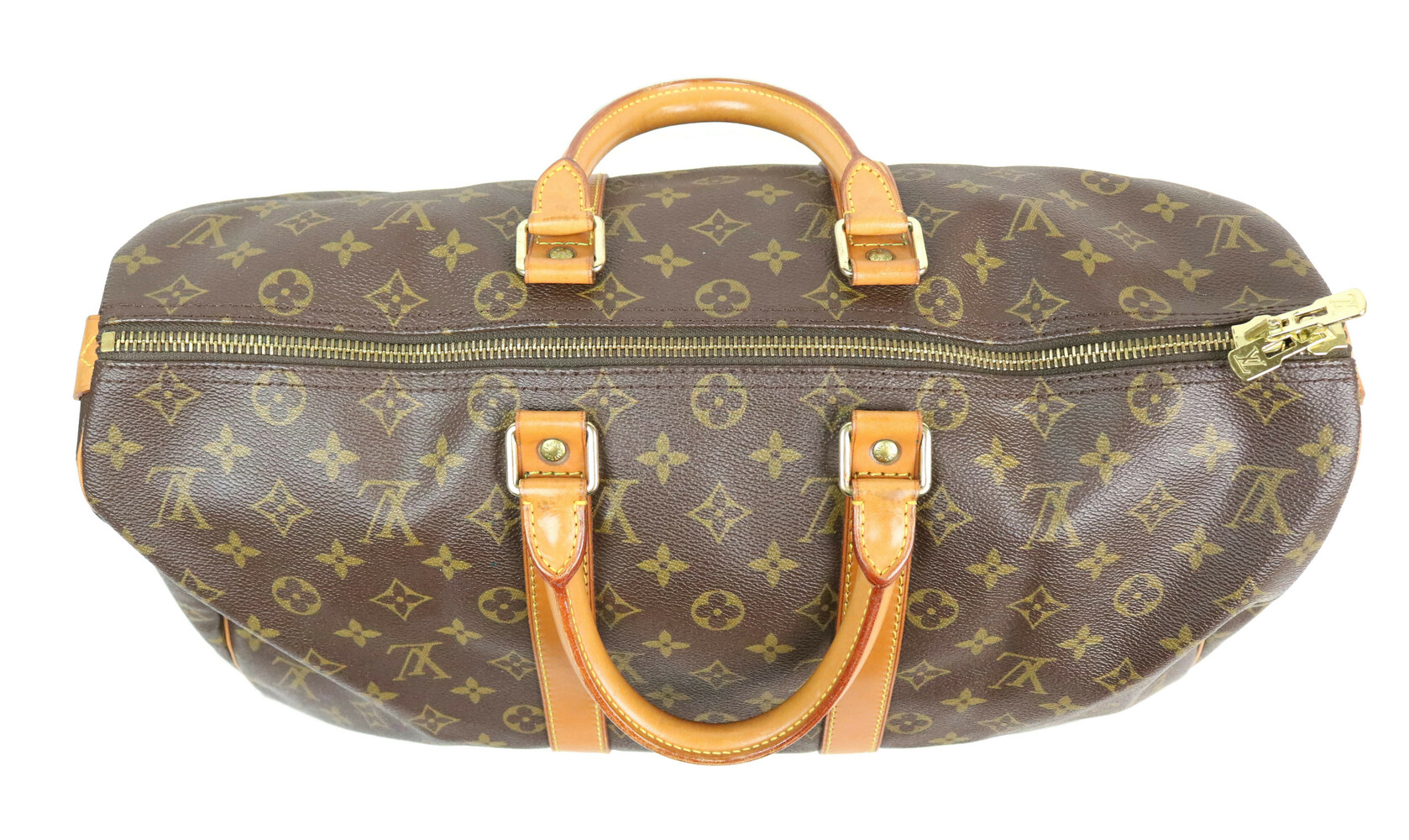 louis vuitton leather keepall