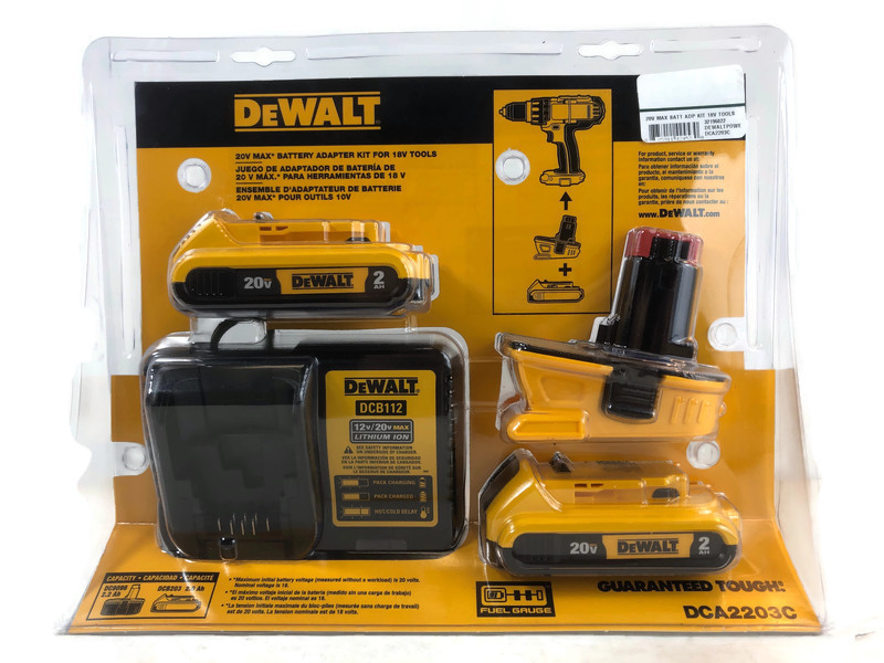 Dewalt 20-Volt Max 2-Pack 2 Amp-Hour Lithium Power Tool Battery Adapter ...