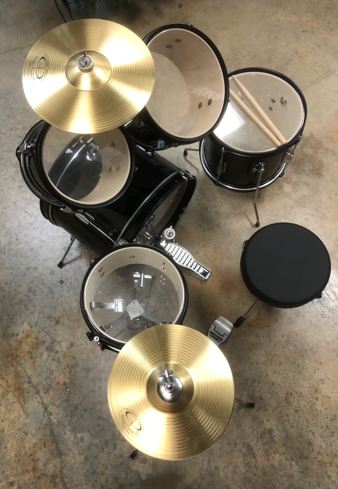 NEW!! GP Percussion GP55BK 5Piece Junior Drum Set with Cymbals USA Pawn