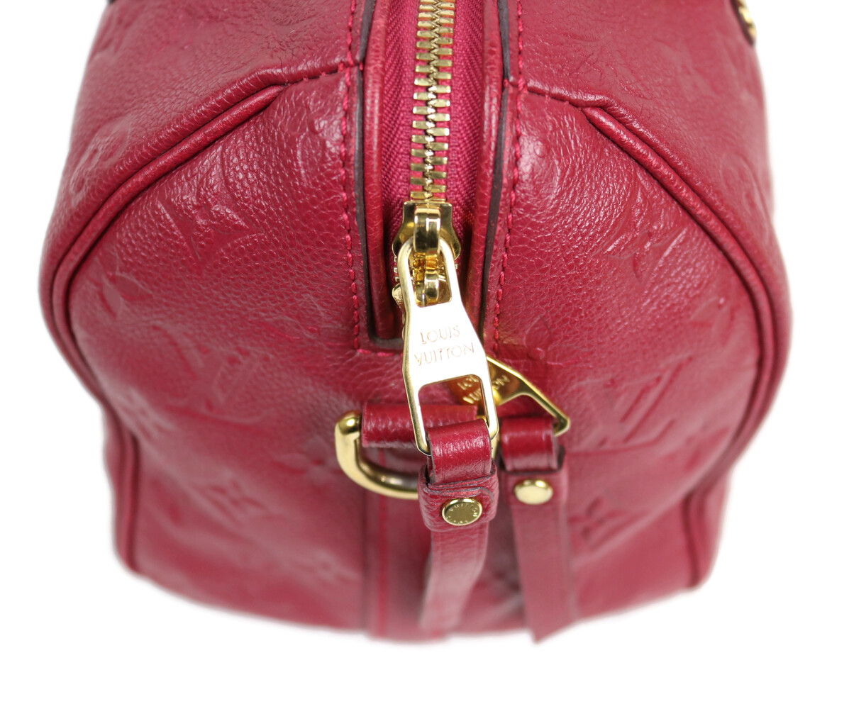 Louis Vuitton Speedy Bandouliere Handbag Monogram Luxury Leather Hand Bag Red 