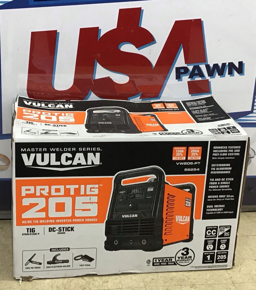 Vulcan ProTIG 165 Welder with 120/240 Volt Input Model VW205PT USA Pawn