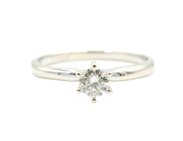 "Green Dot" Stunning 0.25 cttw Round Solitaire Diamond Ring in 14KT White Gold 