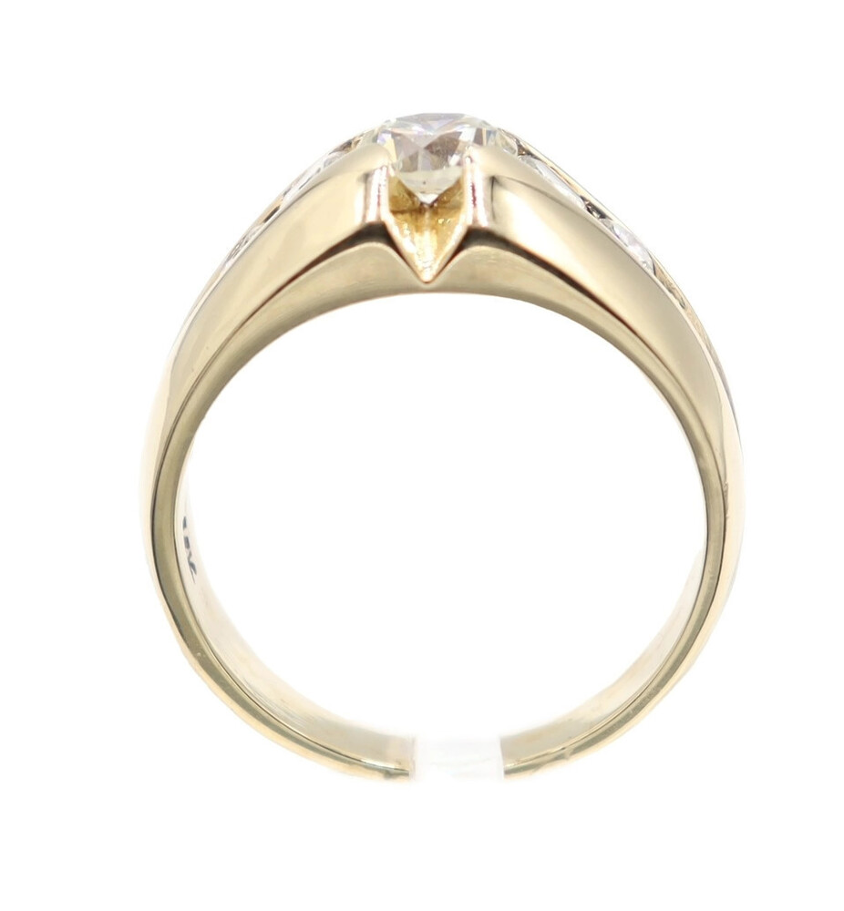  Men's 1.50 cttw Round Diamond Dome Style 14KT Yellow Gold Ring - 11.40 Grams