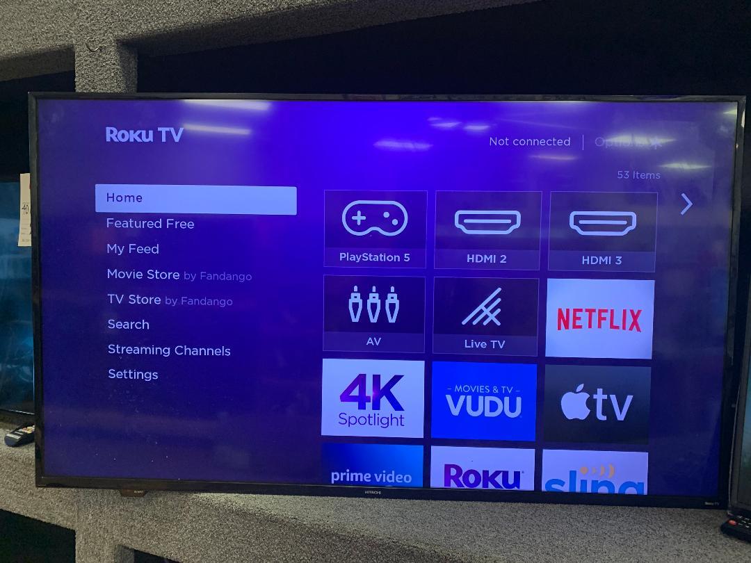 50 Hitachi 50rc6 4k Roku Smart Led Tv No Legs Usa Pawn