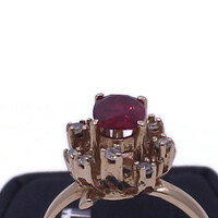 Eye Catching Red Gemstone set in 14K Yellow Gold size 7