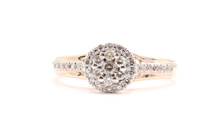 Women's 10KT Rose Gold Round 0.36ctw Diamond Engagement Ring with Halo 