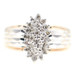 Estate 0.26 ctw Round Single Cut Diamond Marquise Cluster 10KT Yellow Gold Ring