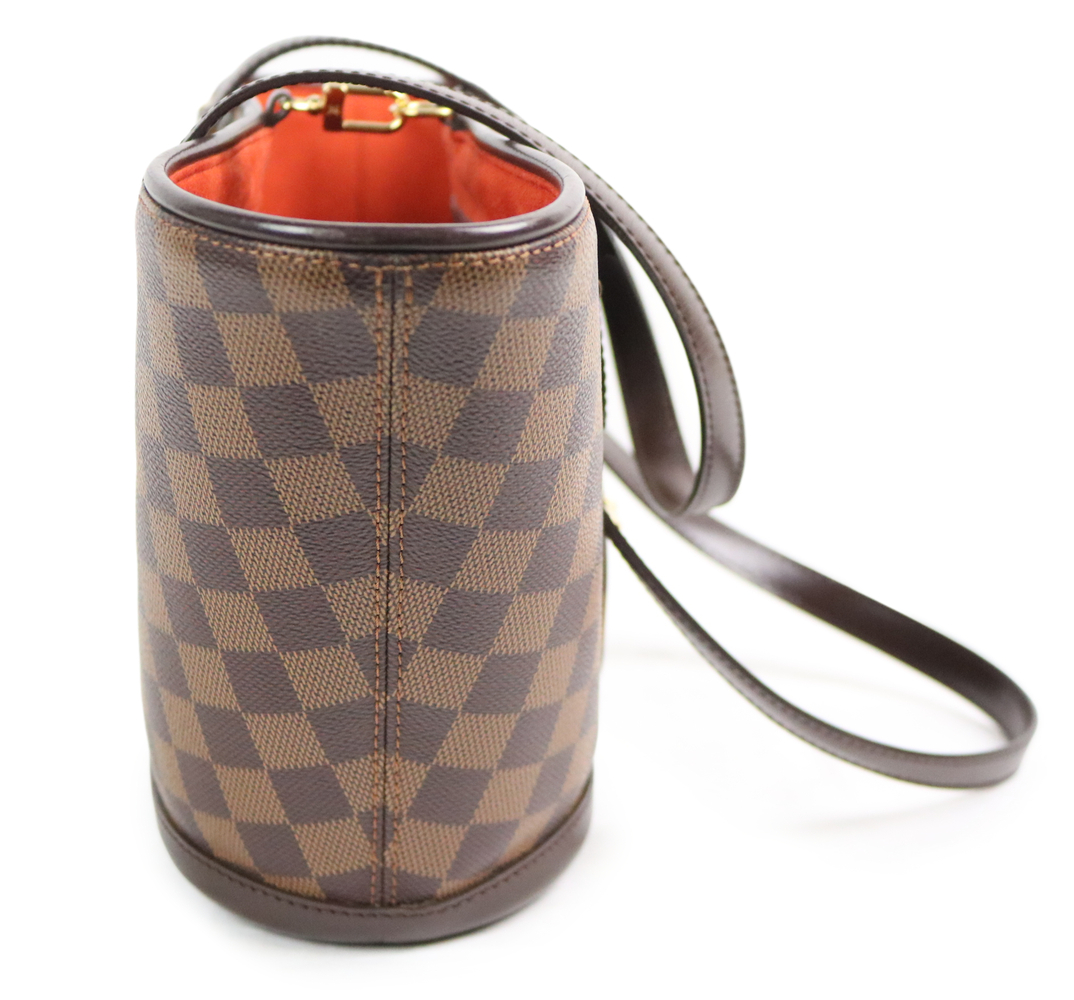 Authentic Louis Vuitton Damier Ebene Canvas Manosque DE Luxury Leather Handbag 