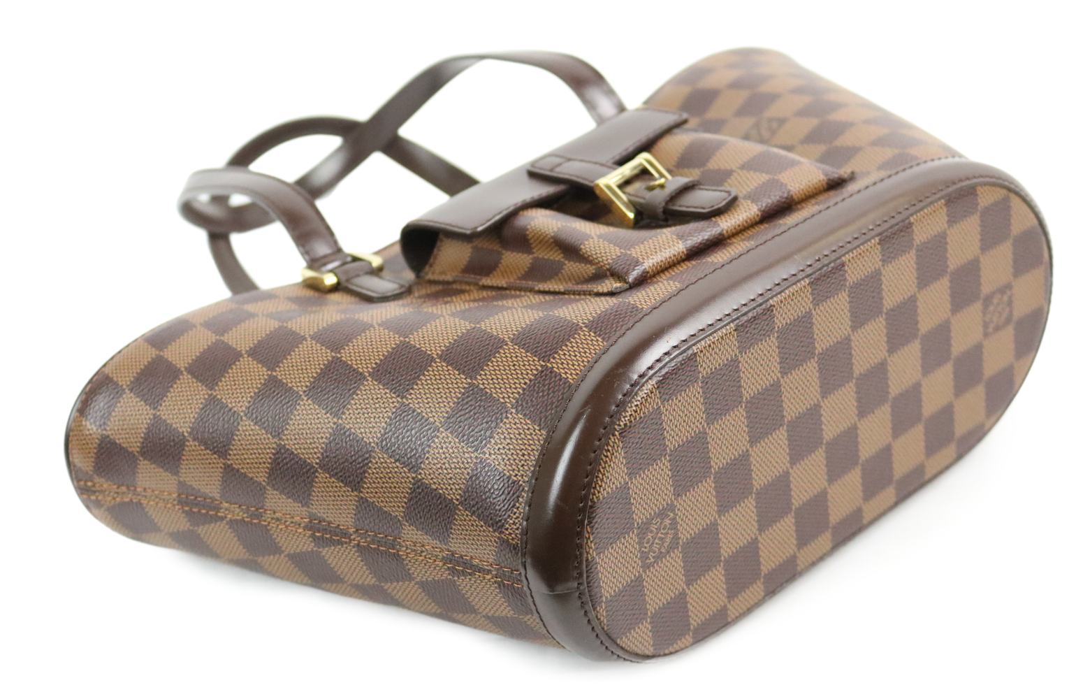 Authentic Louis Vuitton Damier Ebene Canvas Manosque DE Luxury Leather Handbag 