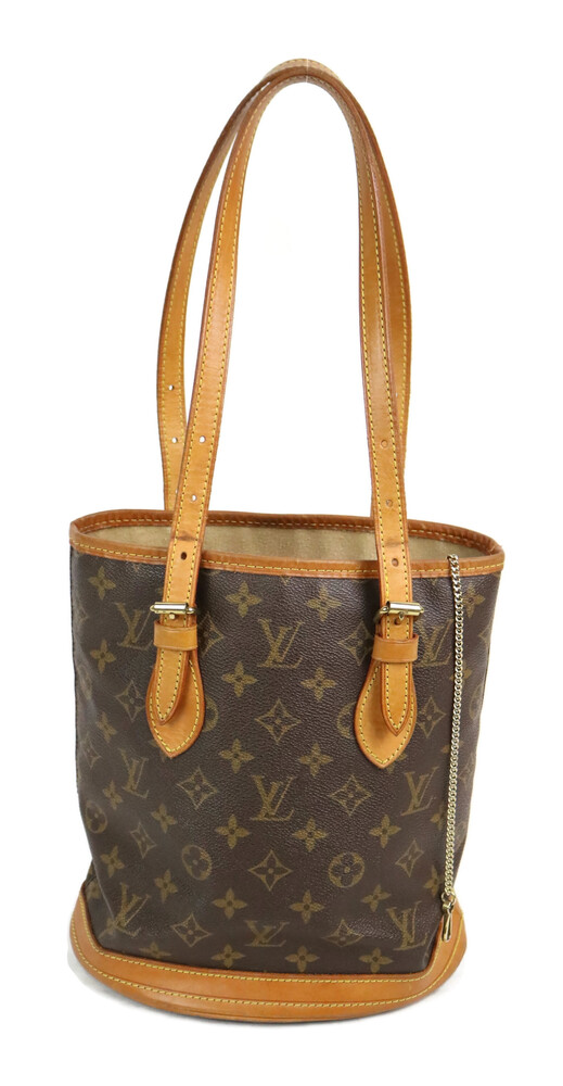 Authentic Women's Louis Vuitton Bucket Brown Monogram Canvas Luxury Shoulder Bag