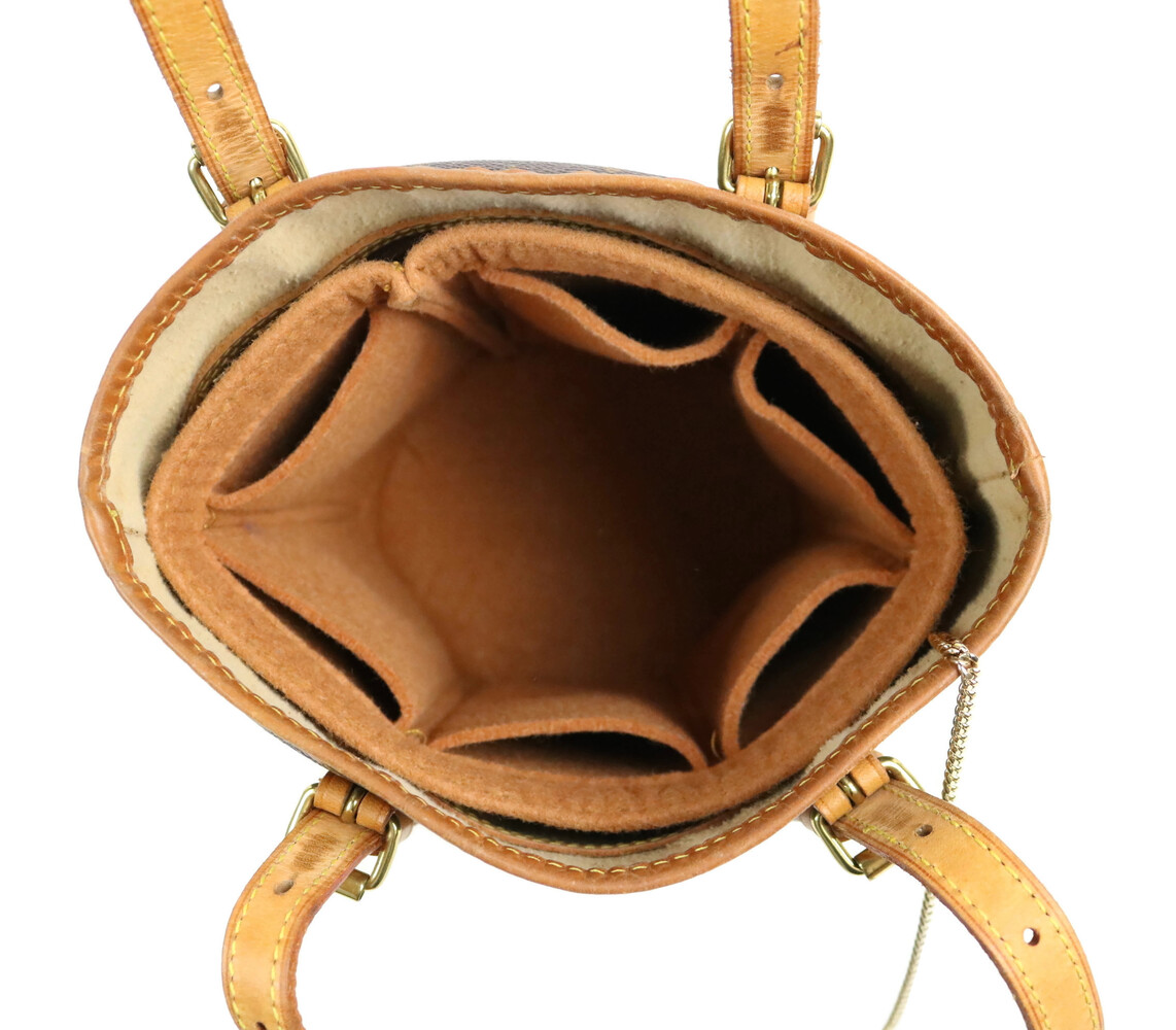 Authentic Women's Louis Vuitton Bucket Brown Monogram Canvas Luxury Shoulder Bag