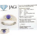 "Green Dot" Jagi 14KT White Gold 0.96 ctw Round Tanzanite Diamond Ring 