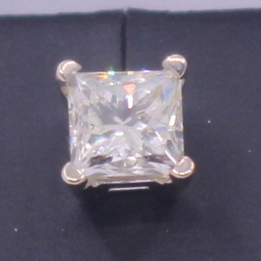  Beautiful 1.42TCW Princess Cut Diamond Earrings set in 14K White Gold
