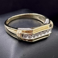 Gold Gentleman's Ring With Diamonds 10Kt Size 12