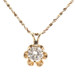 Estate 0.52 ctw Round Diamond Buttercup Pendant on 21" 14KT Gold Necklace 3.4g