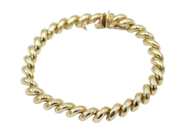 Beautiful Women's / Men's Beveled 14KT Yellow Gold 7" Bracelet - 15.80 Grams 