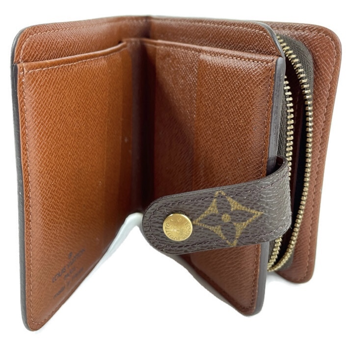 Louis Vuitton Brown Monogram Square Zip Around Credit Card Holder Wallet