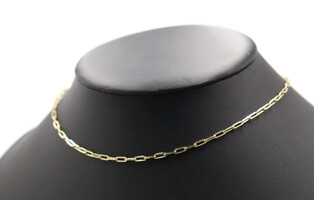 Women's Yellow Gold Tone 925 Sterling Silver 16" 2.6mm Wide Paperclip Necklace