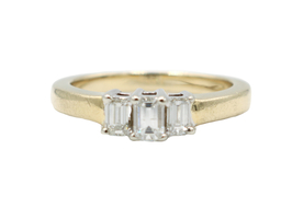 Women's 0.55cttw Past, Present, & Future Emerald Diamond Engagement Ring 14KT