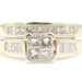 1.95 ctw Princess Cut Diamond 14KT Yellow Gold Women's Wedding Ring Set Size 7