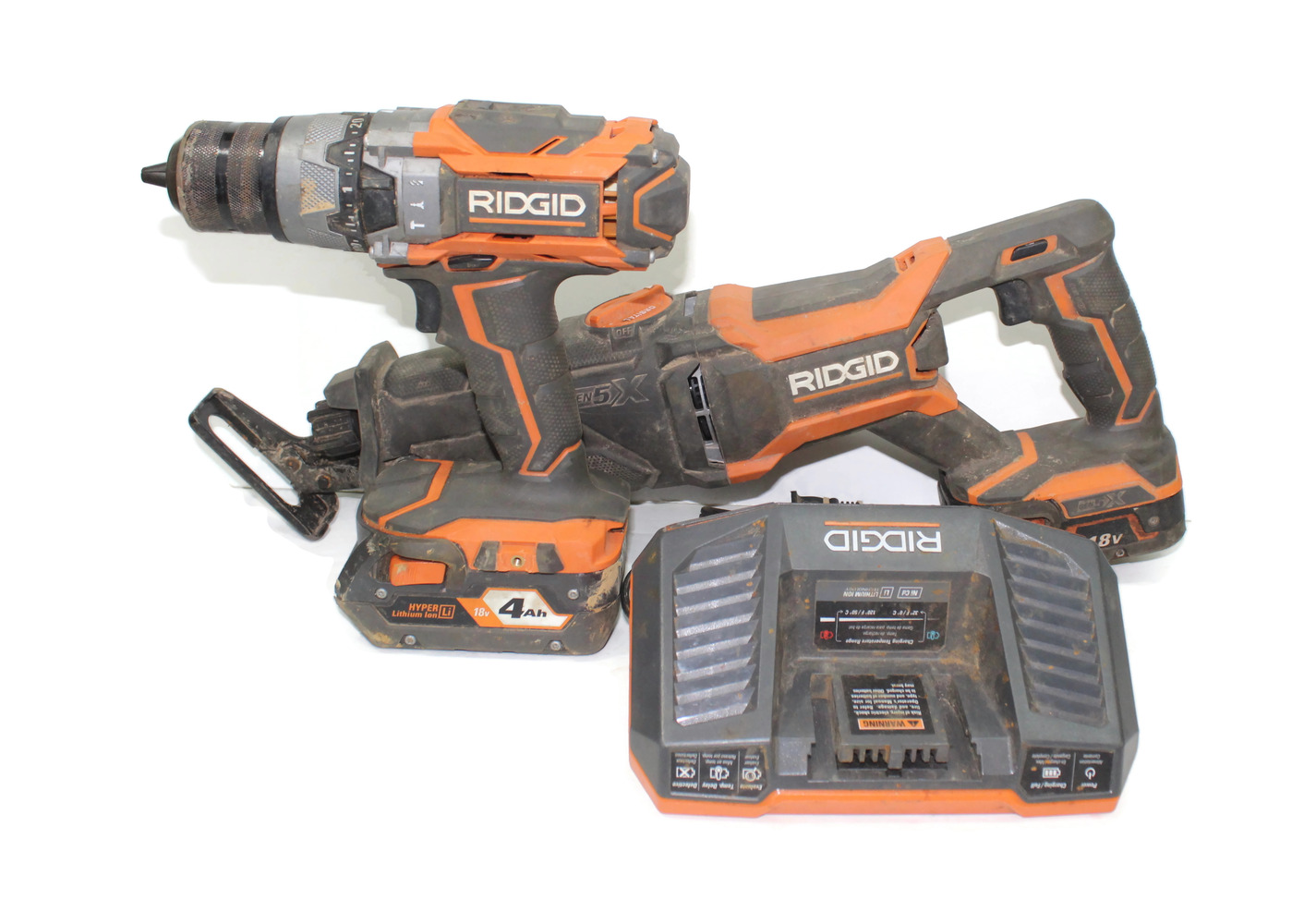Ridgid Sawzall and Drill Combo Kit with 2 Batteries and Charger USA Pawn