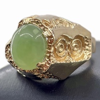 Gold Ladies Ring With Green Gemstone 14Kt Size 6