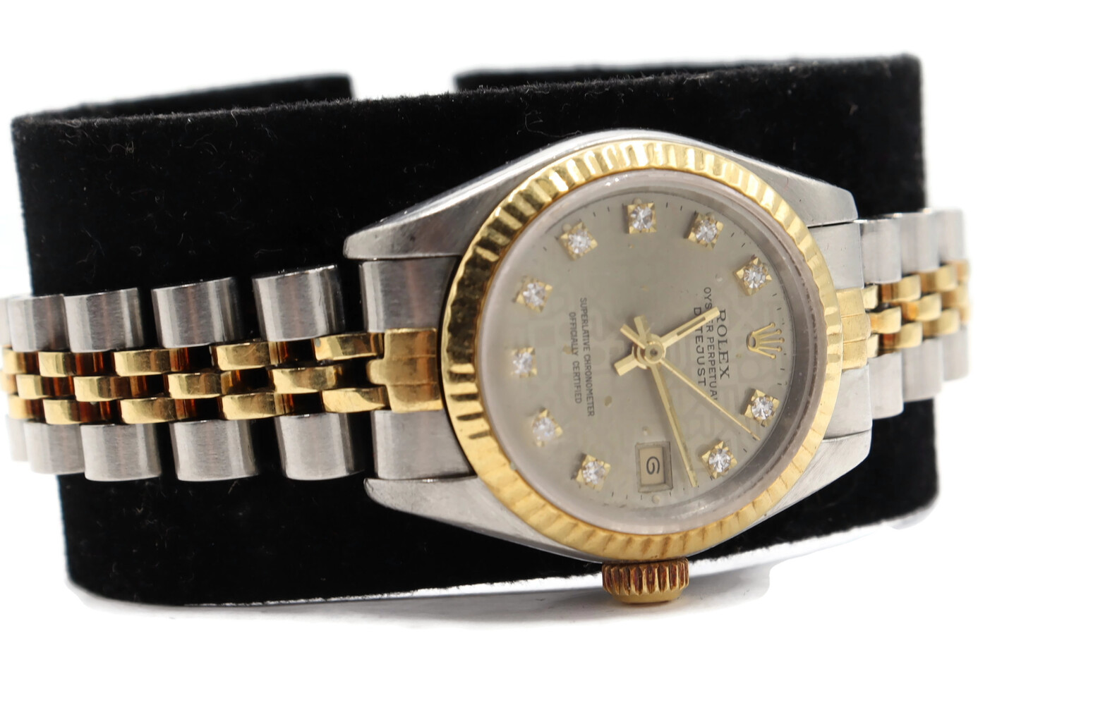 Authentic Rolex Lades 2 Tone Date Women's Wrist Watch 