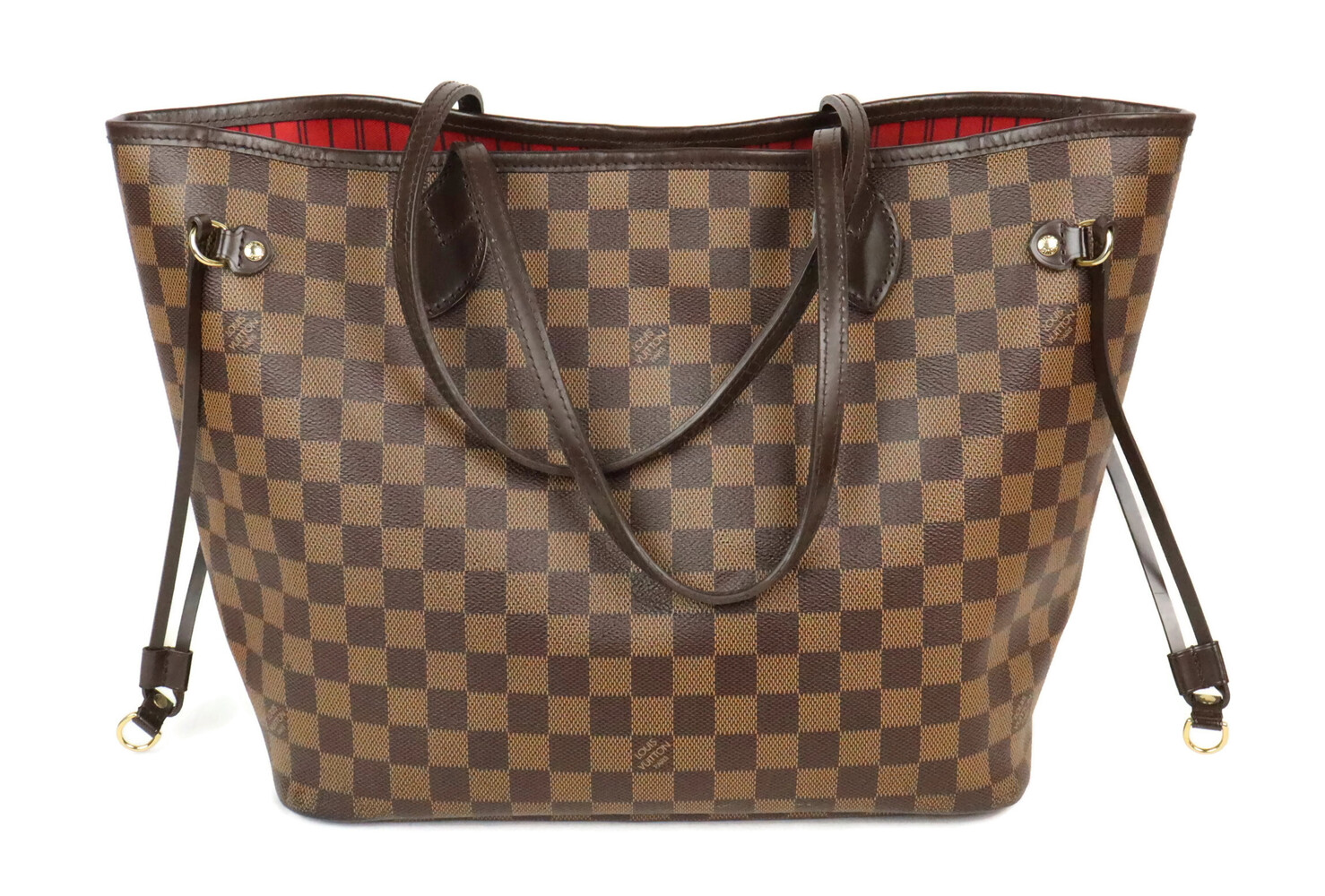 Authentic Louis Vuitton Damier Ebene Luxury Leather Neverfull MM Hand Bag 
