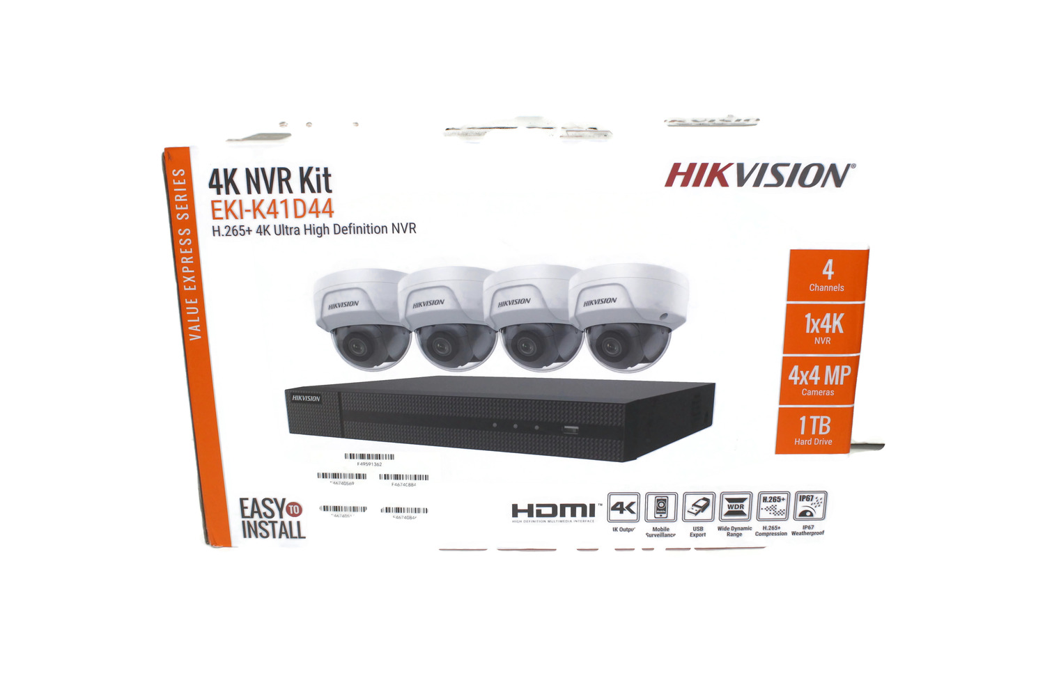 Hikvision EKI-K41T44 4-Channel 8MP NVR With 1TB HDD & 4 4MP Night ...